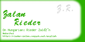 zalan rieder business card